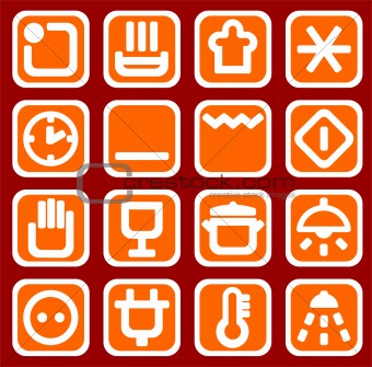 red household icons