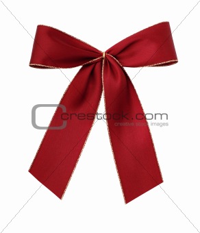 Beautiful red giftbow isolated with path