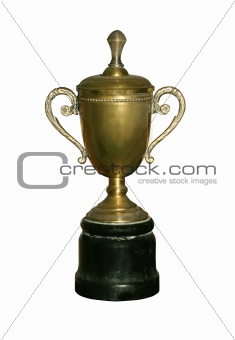 Vintage gold cup with path