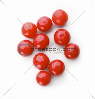 Red balls on white