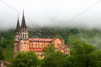 Fog at the shrine of Covadonga