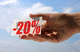 holding sale card