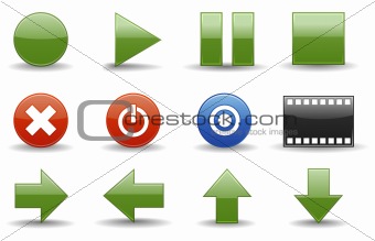 Media player icons | Glossy series part 3