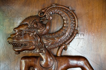 bas relief of asian wayang