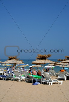 Crowded Black sea beach