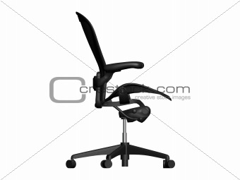 Black office chair - side view.