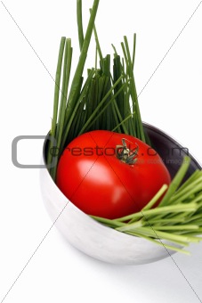 tomato and spring onion