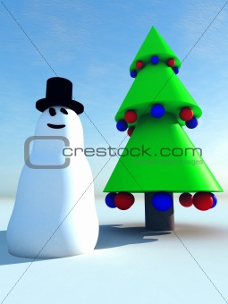 Snowman and Christmas Tree 5