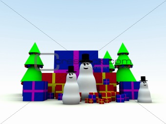 Snowman and Christmas Presents 11