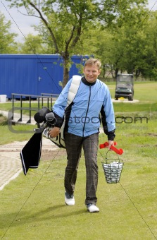 Golfer with bag