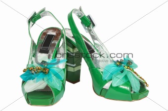 Female green shoes