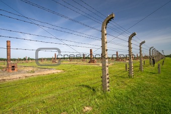 Barbed wire fence in Auschitz Birkenau