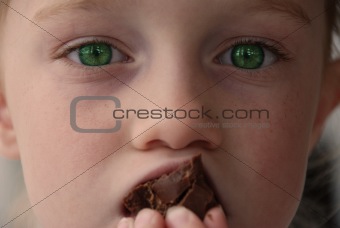 Young Girl Eating Fudge