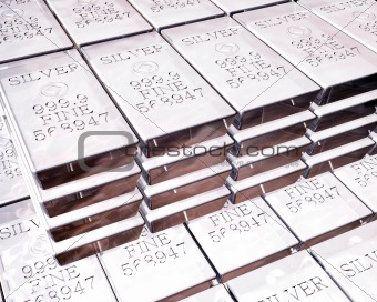 stacks of silver bars