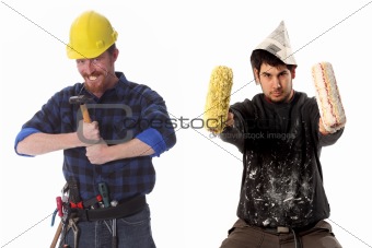 construction worker and house painter