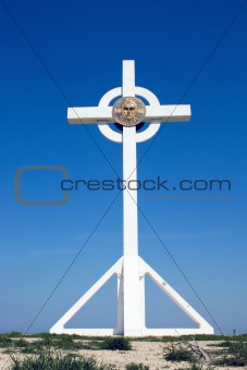 Christian cross against the blue sky