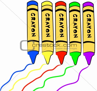 colorful crayons with color trails