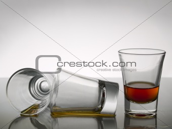 Three shots of whisky