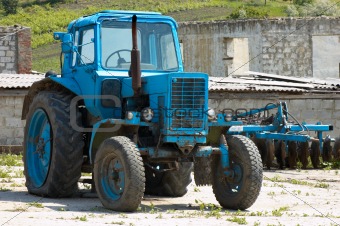 old fashoned agricultural tractor