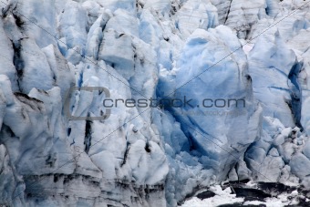 Blue Icy Portage Glacier Crevaces Alaska