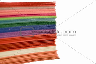 Stack of colorful paper