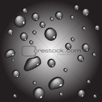 Water or oil drops on a metallic background
