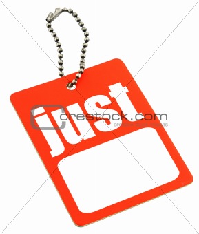 Price tag with copy space isolated on white 