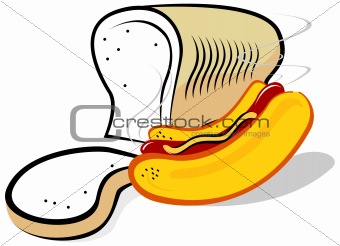 Bread and hot dog