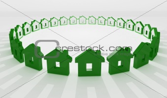 3d image of circle of house background