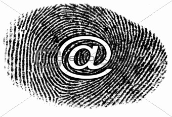 email symbol on finger print image