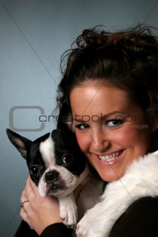 Teen and her Boston Terrier