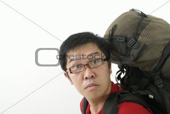 Confused asian traveller