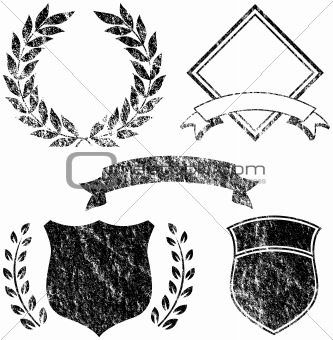Grunge Banner and Logo Elements - Vector File