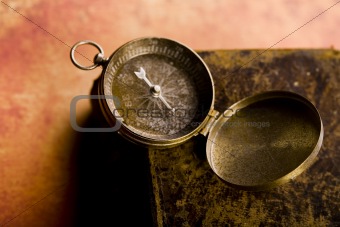 Old book & Compass