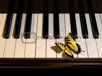 Piano and butterfly