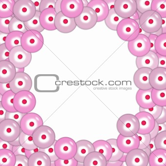 Frame with pink cupcakes
