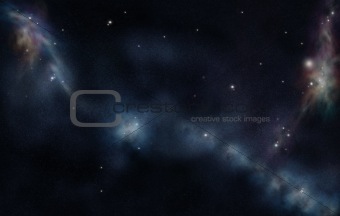 Digital created starfield with cosmic Nebula