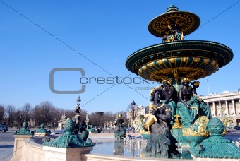 Fountain, Place de la Concorde. Paris, France.