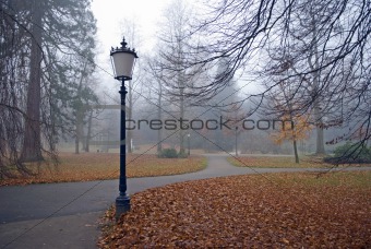 autumn park with lanterns