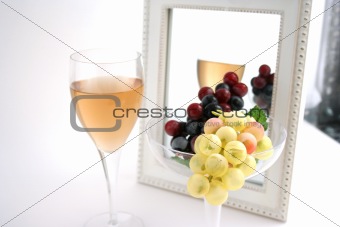 Isolated Grapes In a Glass