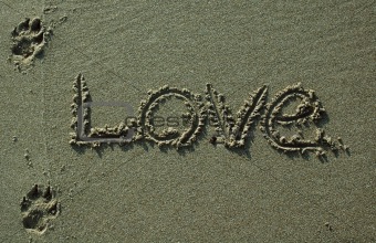 Sand Writing - Love