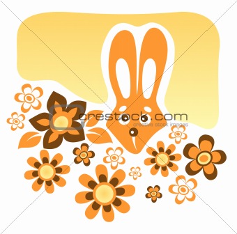 rabbit and flowers