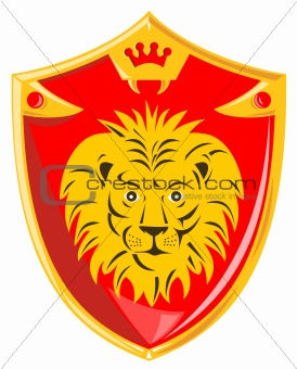 Medieval shield with lion