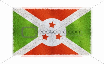 Flag of Burundi on old wall background, vector wallpaper, texture, banner, illustration