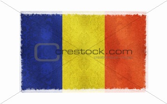 Flag of Chad Flag on old wall background, vector wallpaper, texture, banner, illustration