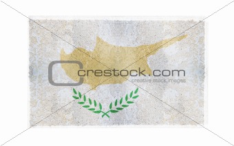 Flag of Cyprus on old wall background, vector wallpaper, texture, banner, illustration