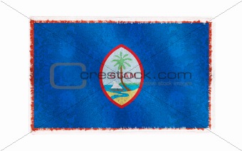 Flag of Guam on old wall background, vector wallpaper, texture, banner, illustration