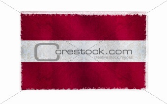 Flag of Latvia on old wall background, vector wallpaper, texture, banner, illustration