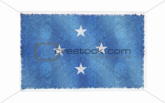 Flag of Micronesia on old wall background, vector wallpaper, texture, banner, illustration