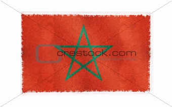 Flag of Morocco on old wall background, vector wallpaper, texture, banner, illustration